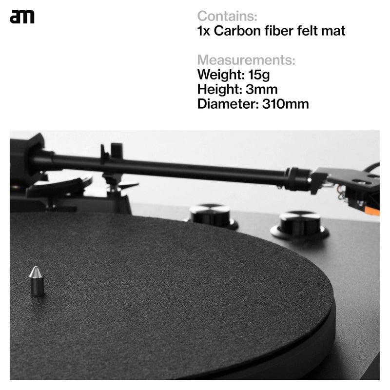 am Anti-Static Turntable Mat â€“ Carbon Fiber Felt Mat for 12-Inch Vinyl Record Players â€“ Reduces Vibration and Static for Clearer Playback on Record Players & Turntables - Image 2